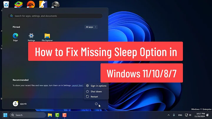 How to Fix Missing Sleep Option in Windows 11/10/8/7