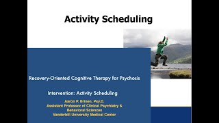 Activity Scheduling:  An intervention webinar