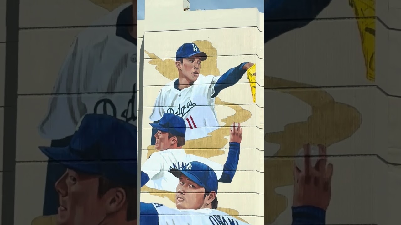【壁画💙】ジムの窓から見える日本人3選手！いつ見ても感激します！4/19/2026 #大谷翔平 #山本由伸 #佐々木朗希 #ohtani #dodgers