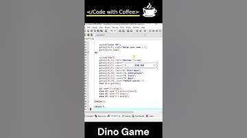 Dino game in C++ | Subscribe for source code | #coding #programming #dinosaur #game