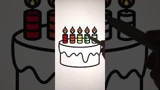 How To Draw Birthday Cake | Drawing and Coloring for Kids #shorts screenshot 4