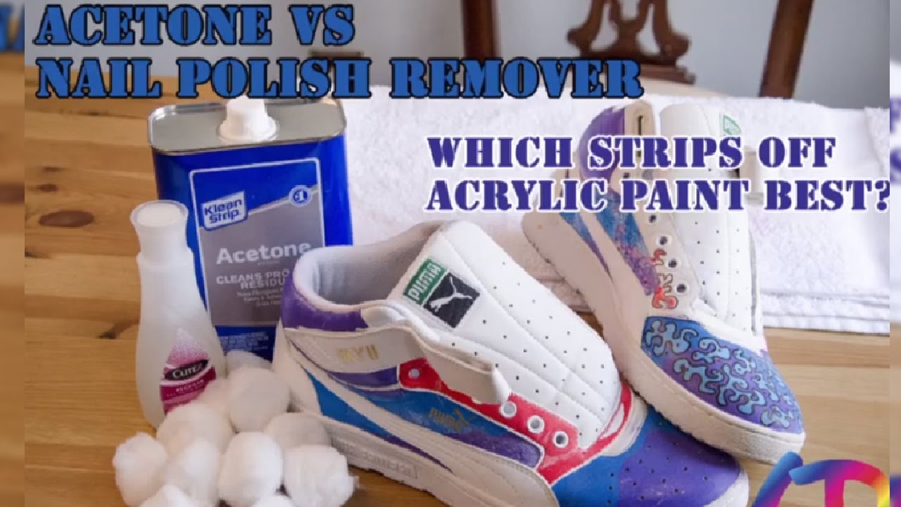 Acetone Vs. Nail Polish Remover! which works best for stripping acrylic paint off sneakers