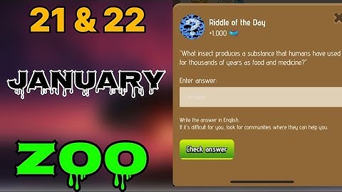 Zoo riddle of the day 21 & 22 January | Riddle of the day Zoo today | riddle of the day zoo | #zoo