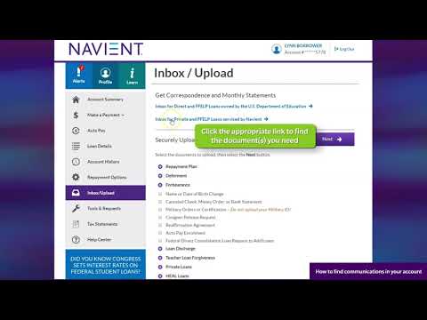 How to find communications in your Navient account