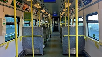 Ride onboard DART 8616 from Dún Laoghaire to Sandycove. 
