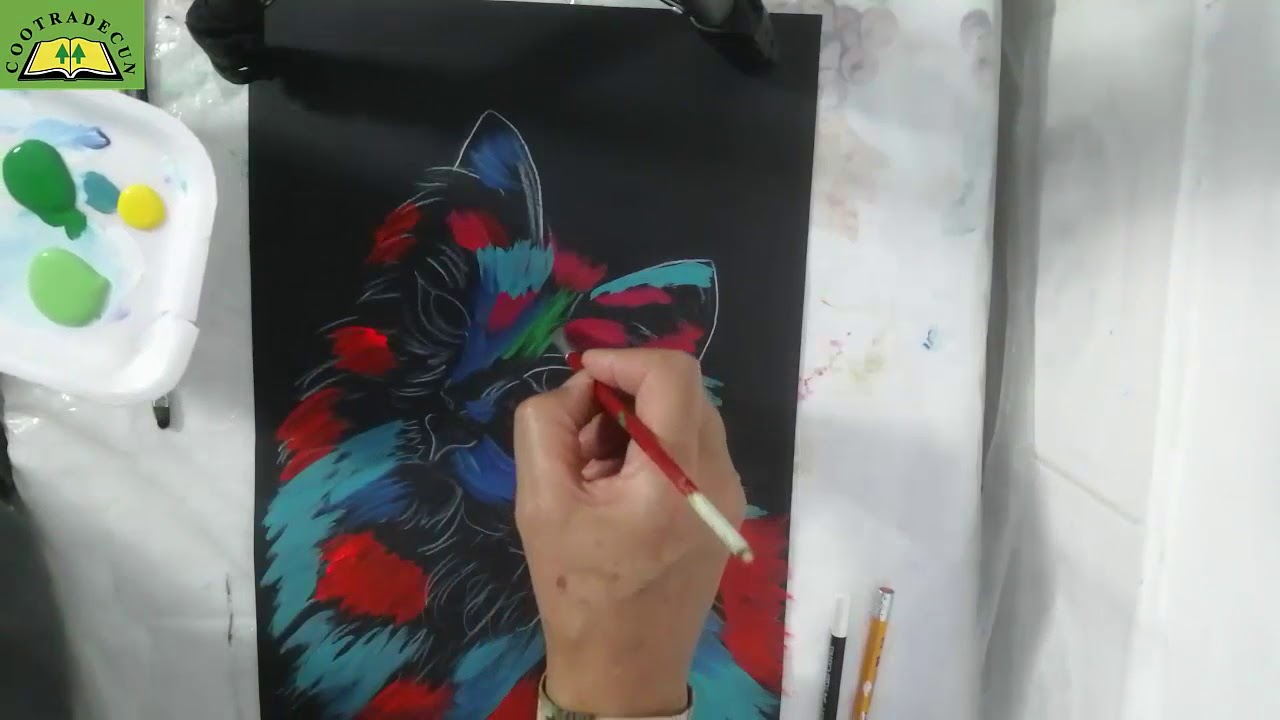 COOTRADECUN EN CASA - PINTANDO GATO CONTEMPORÁNEO - YouTube