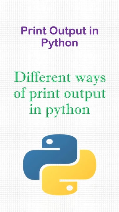Different ways of print outputs in python - YouTube