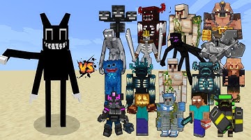 Cartoon Cat vs Mutant Mobs & Bosses - Minecraft Mob Battle