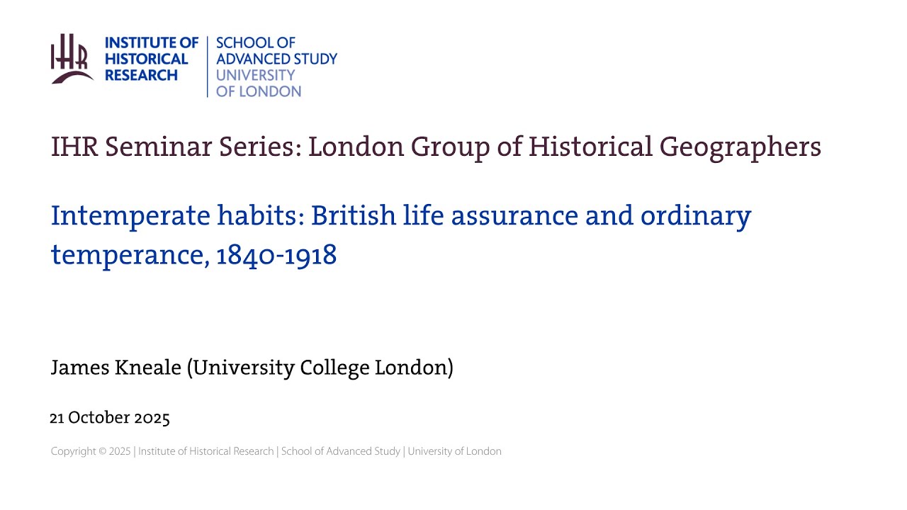 Неумеренные привычки: британское страхование жизни и обычная умеренность, 1840–1918 гг.