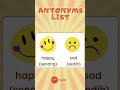 Antonyms List #belajarbahasainggris #missfd #learnenglish