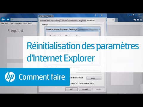 Réinitialisation des paramètres d'Internet Explorer