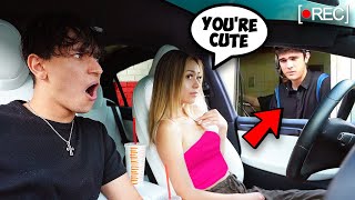 FLIRTING WITH DRIVE THRU EMPLOYEES IN FRONT OF MY BOYFRIEND *BAD IDEA*