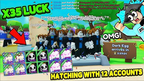3500% LUCK! 🥳 I AFK WITH 12 ALTS & HATCHED ??? in Bubble Gum Simulator INFINITY!