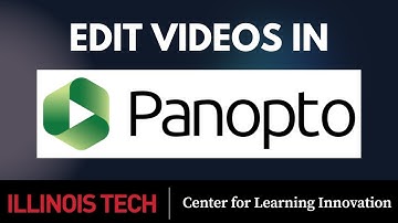 Edit Videos in Panopto