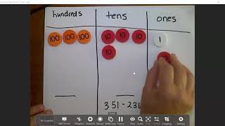 Subtracting with Place Value Discs
