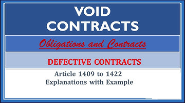 Audio Lecture. Void Contracts. Article 1409-1422. Defective Contracts. Obligations and Contracts.