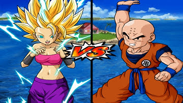 CAULIFLA (SUPER SAIYAN 2) VS KRILLIN Turtle Logo No Heavy Clothing Dragon Ball Z Budokai Tenkaichi 3