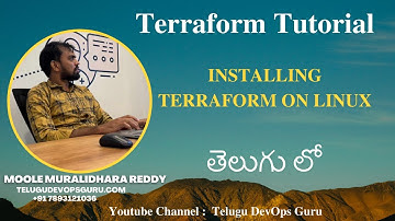 Installation of terraform in Linux in Telugu -  Moole Muralidhara Reddy   Telugu DevOps Guru