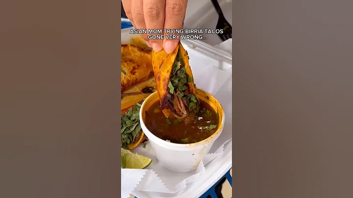 ASIAN MOM TRYING BIRRIA TACOS GONE VERY WRONG #shorts #viral #mukbang