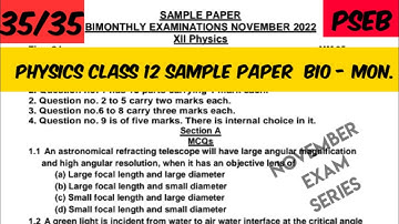 12 Class Physics Bio Monthly exam November #exam#physics  #psebexam#pseb
