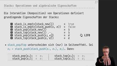 Informatik 2 — Chapter #07 — Video #045 — Stacks (Interface, Implementation), Library stack