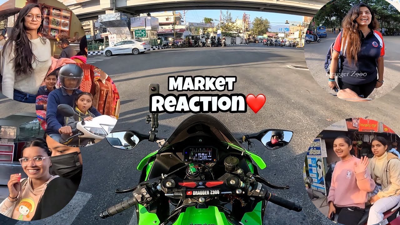 Cute Girl Reaction on Kawasaki Z900 | Bunny Helmet Cover | Market Reaction 5 #z900 #kawasaki #cute