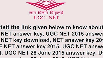 UGC NET answer key June 2015