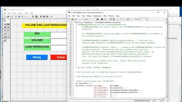 Skrip gui matlab tentang Volume dan luas permukaan kubus