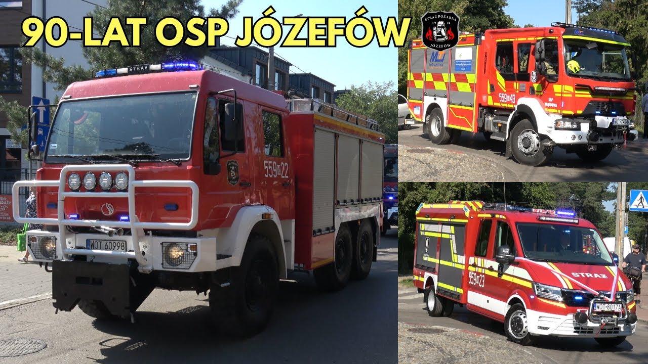 Parada wozów strażackich z terenu pow. otwockiego na 90-lecie OSP Józefów - Alarmowo kilkanaście aut