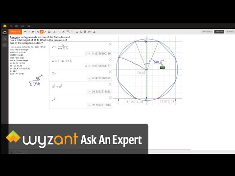 Find length of side of regular octagon given the distance between opposite sides.