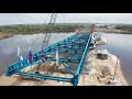 Завершение четвертого этапа надвижки пролетного строения на новом Зейском мосту