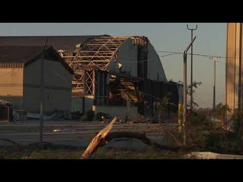 Video of the damage done at Tyndall AFB following Hurricane Michael