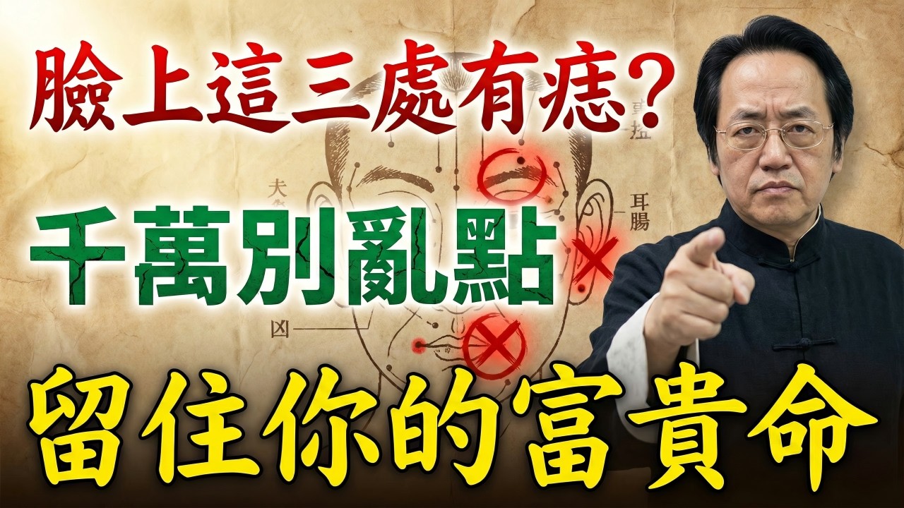 倪海廈：身上這 3 處的「痣」千萬別去點！那是老天爺賞的「金飯碗」，點錯了不僅破大財，晚年更難熬！#倪海廈 #倪海厦 #易經 #易經智慧 #中醫 #面相 #痣