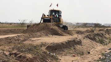 Amazing Shantui DH17-c2 Bulldozer Extremely Clearing On Construction Development.