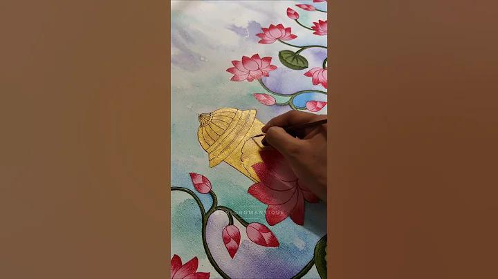 Lotus Pichwai on Canvas with Acrylic colours for Home Decor. #trendingshorts #ytshorts #art