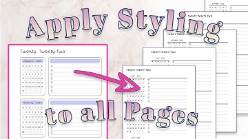 How to apply a Styling to all Pages - Planify pro