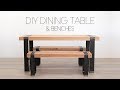 DIY Modern Dining Table w/ Matching Benches | Modern Builds