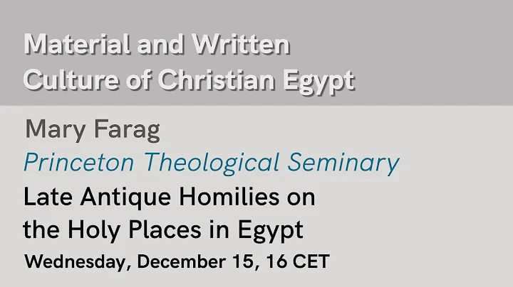 Mary K. Farag, Late Antique Homilies on the Holy P...
