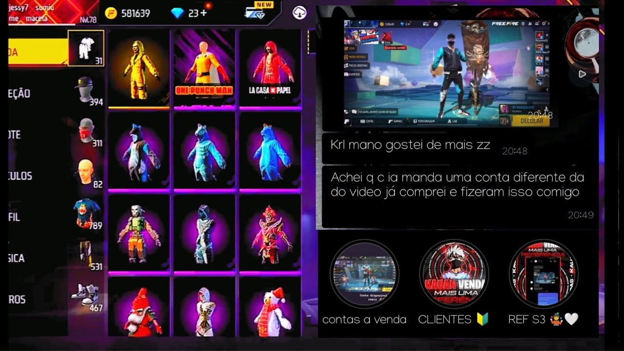 CONTA DE FREE FIRE COM PRIMEIROS PASSES FULL GEMADA A VENDA! - YouTube