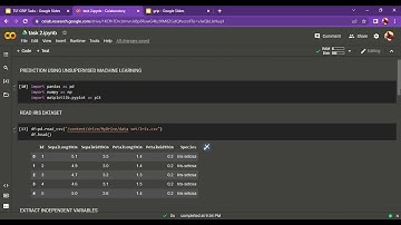 prediction using unsupervised machine learning iris dataset #task2