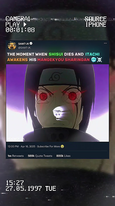 WHEN ITACHI AWAKENS HIS MANGEKYOU SHARINGAN...🥶☠️