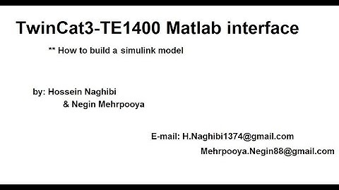 build a simulink model for TwinCat3-TE1400 matlab interface