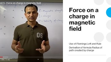 IBDP Physics Unit 5 - Quick explanation of Force on charge in magnetic field