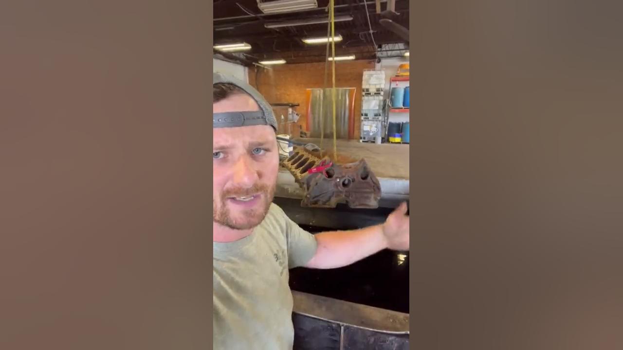 Complete process of acid dipping an engine block YouTube