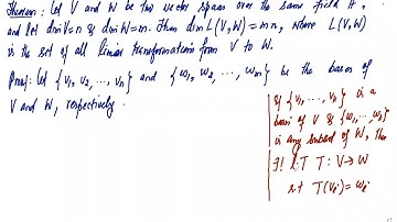Lecture 8 dim[L(V,W)]=dimV.dimW, if both have finite dimension