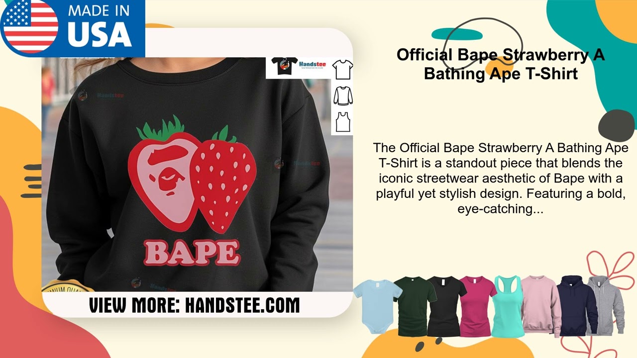 Official Bape Strawberry A Bathing Ape T-Shirt Official Bape Strawberry A Bathing Ape T-Shirt