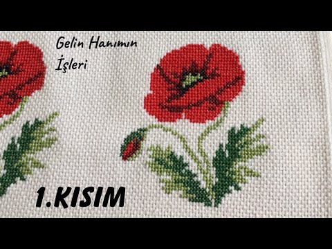 ETAMİN HAVLU İSLEME  ||  GELİNCİK HAVLU YAPIMI ||  1.KISIM