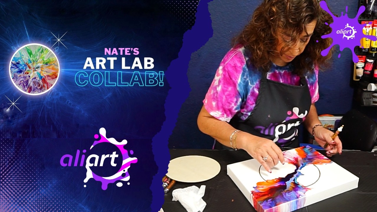 Be Fearless! Dutch Pour Experiment for Nate Bright’s Birthday Collab  (Blue/Turquoise/Violet/Orange)