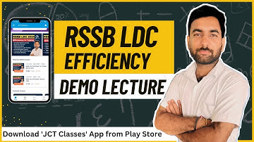 Demo Lecture | Online Efficiency Course | RSSB LDC | JCT CLASSES