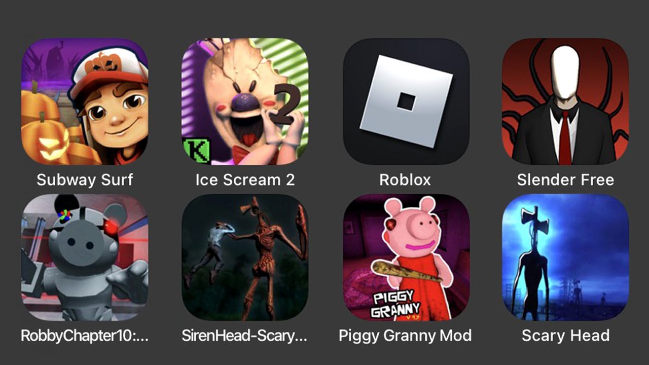 Subway Surfers, Ice Scream 2, Roblox, Slender Free, Robby Chapter 10 ...